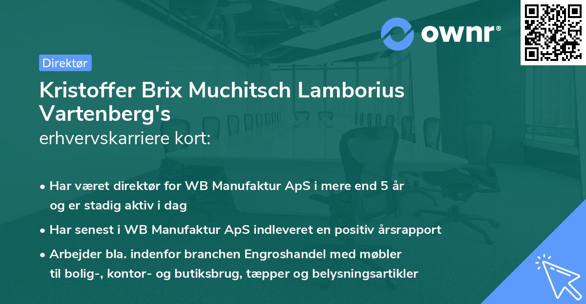 Kristoffer Brix Muchitsch Lamborius Vartenberg's erhvervskarriere kort