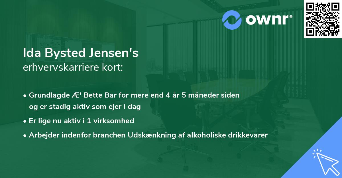 Ida Bysted Jensen's erhvervskarriere kort