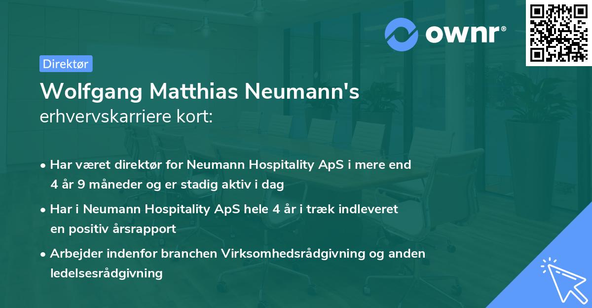 Wolfgang Matthias Neumann's erhvervskarriere kort