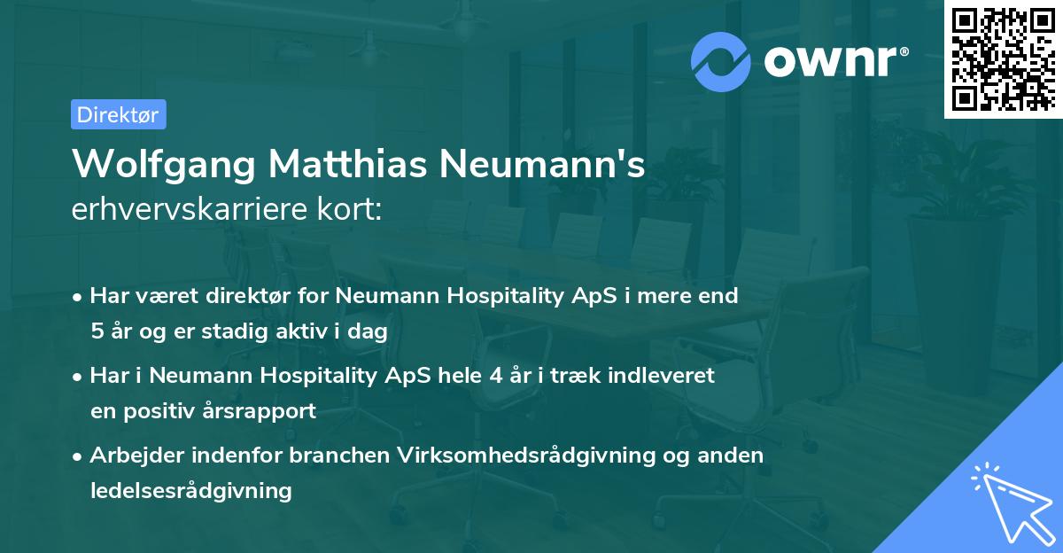 Wolfgang Matthias Neumann's erhvervskarriere kort
