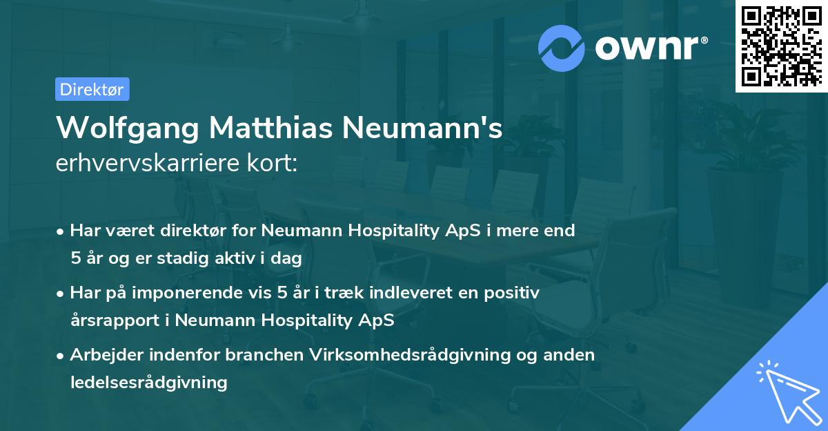 Wolfgang Matthias Neumann's erhvervskarriere kort