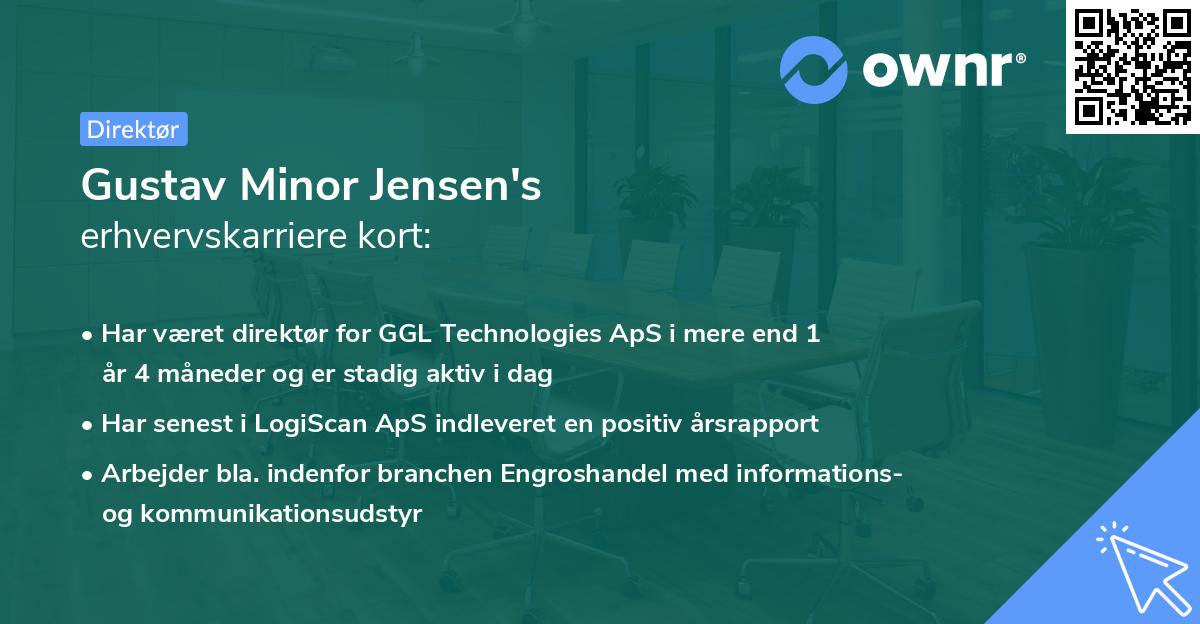 Gustav Minor Jensen's erhvervskarriere kort