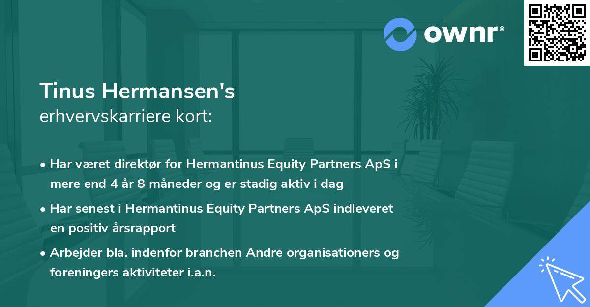 Tinus Hermansen's erhvervskarriere kort