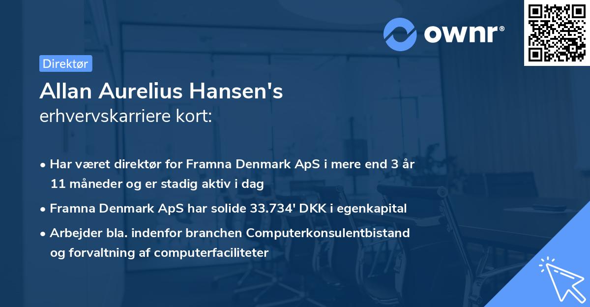 Allan Aurelius Hansen's erhvervskarriere kort