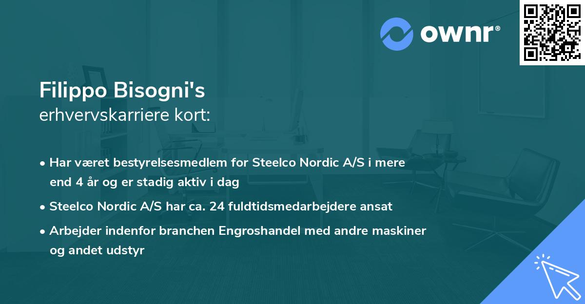 Filippo Bisogni's erhvervskarriere kort