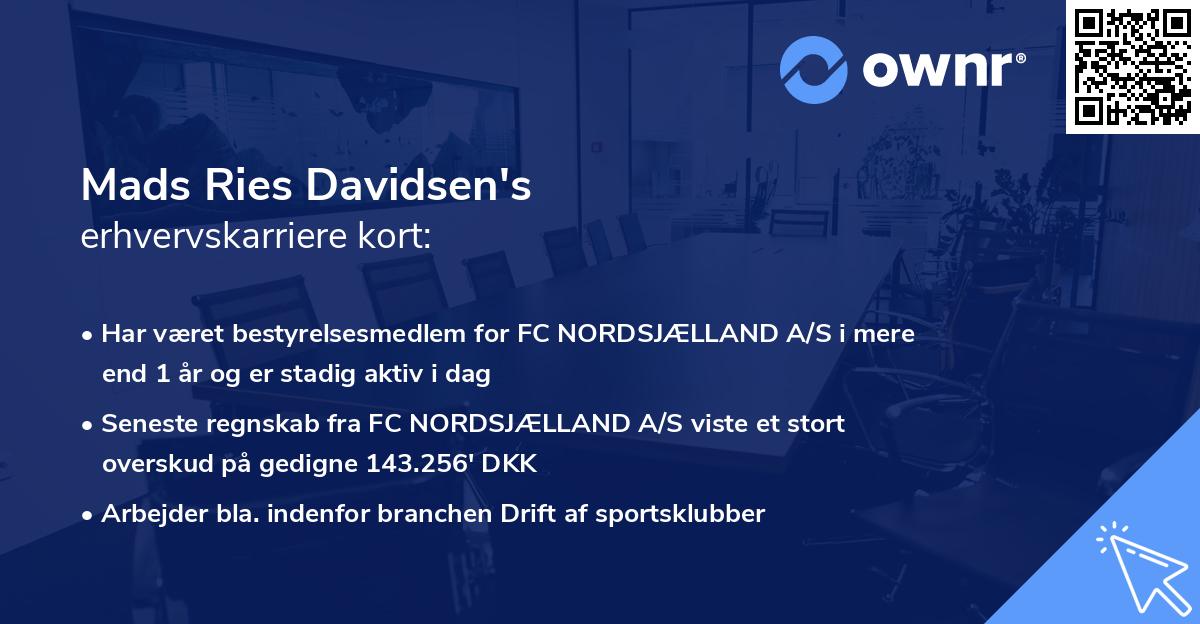 Mads Ries Davidsen's erhvervskarriere kort