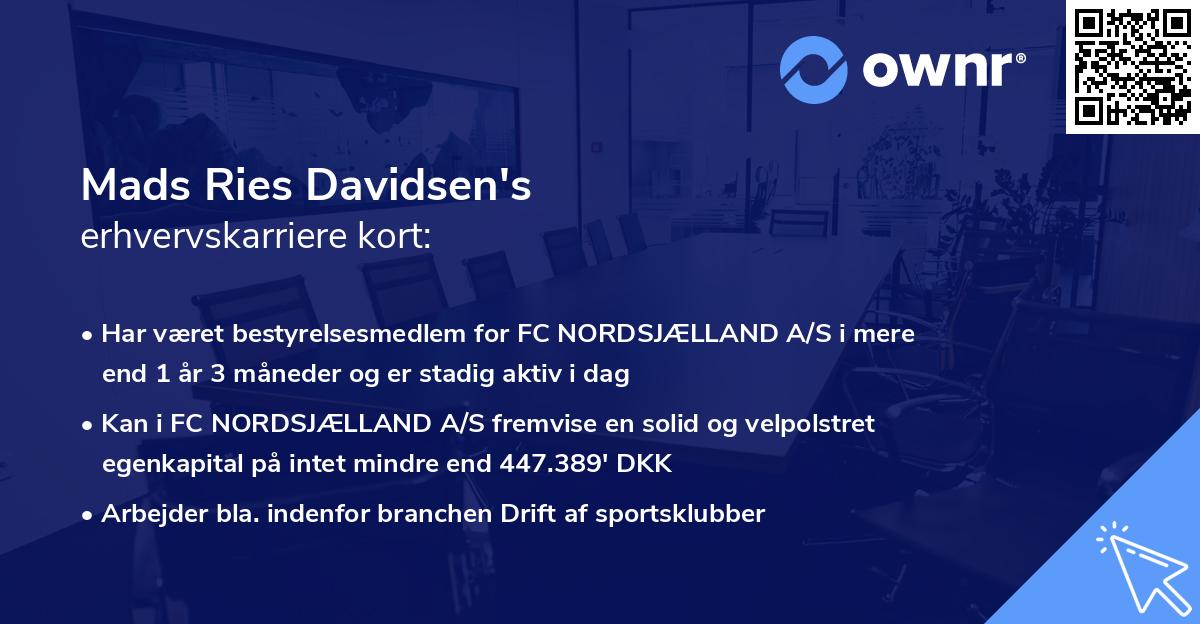 Mads Ries Davidsen's erhvervskarriere kort