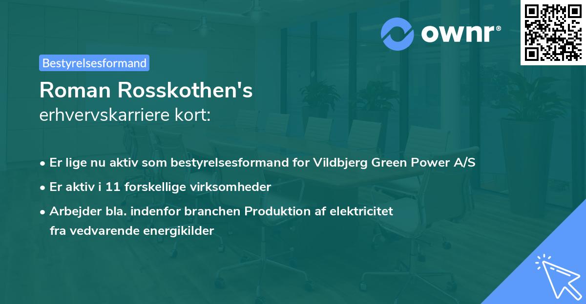 Roman Rosskothen's erhvervskarriere kort