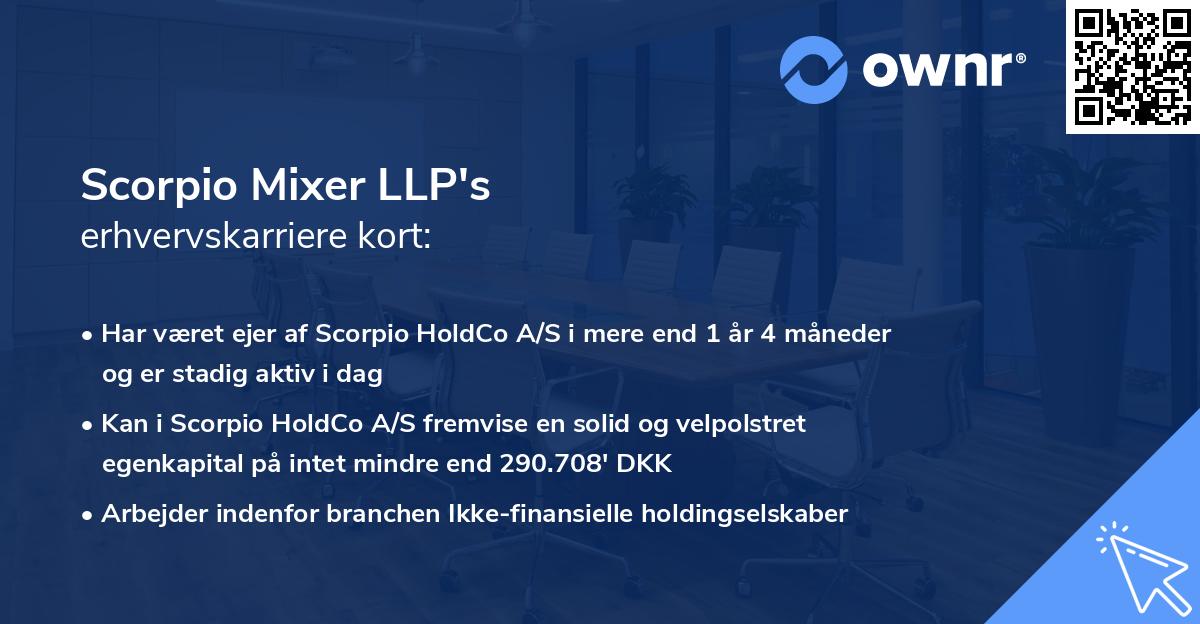 Scorpio Mixer LLP's erhvervskarriere kort