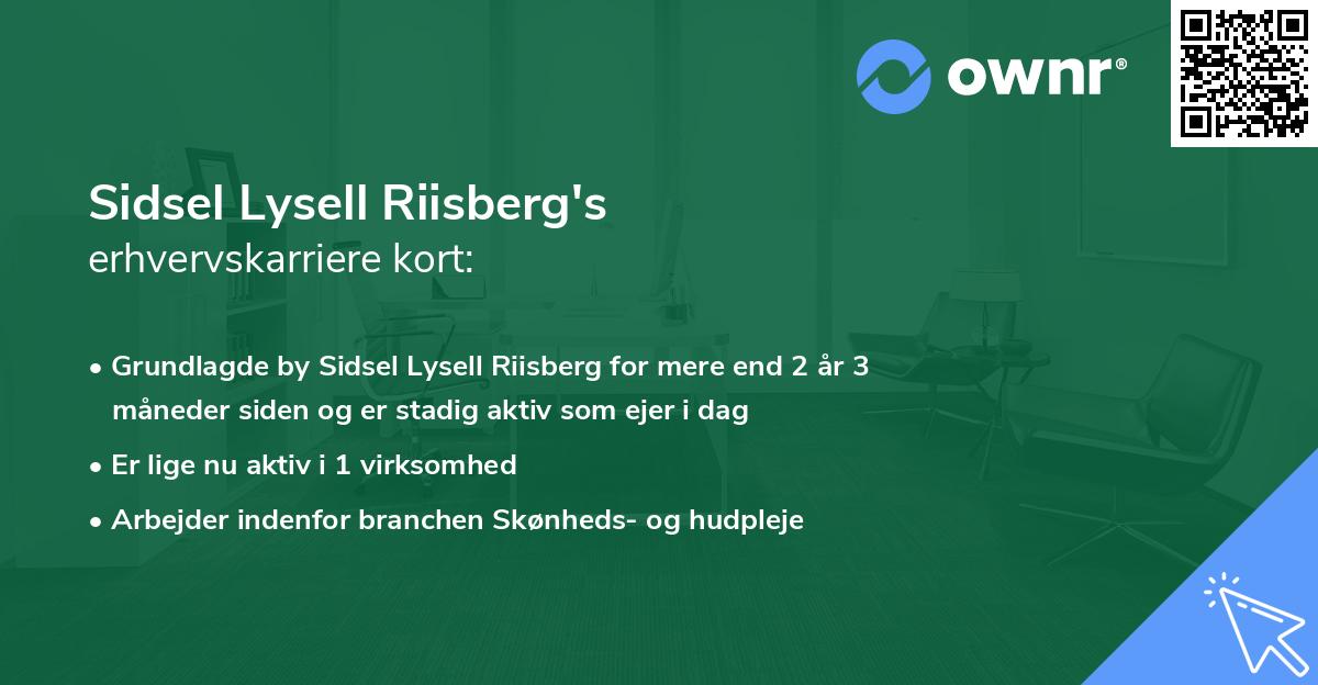 Sidsel Lysell Riisberg's erhvervskarriere kort