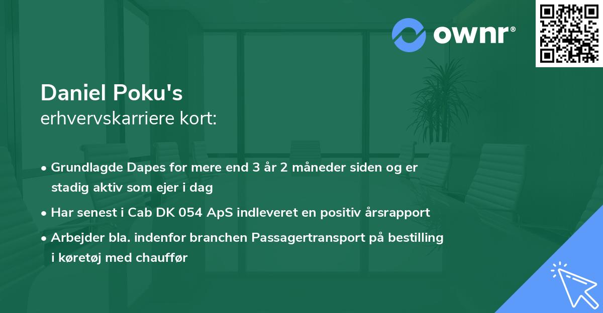 Daniel Poku's erhvervskarriere kort