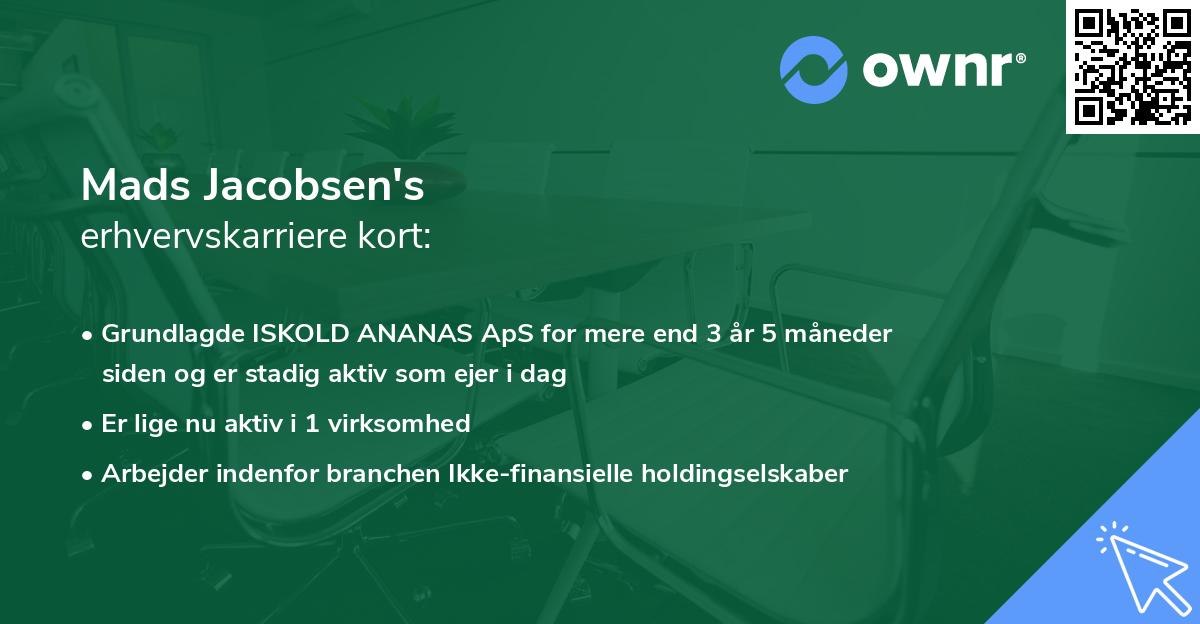 Mads Jacobsen's erhvervskarriere kort