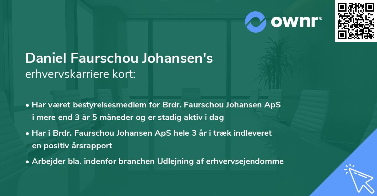 Daniel Faurschou Johansen's erhvervskarriere kort