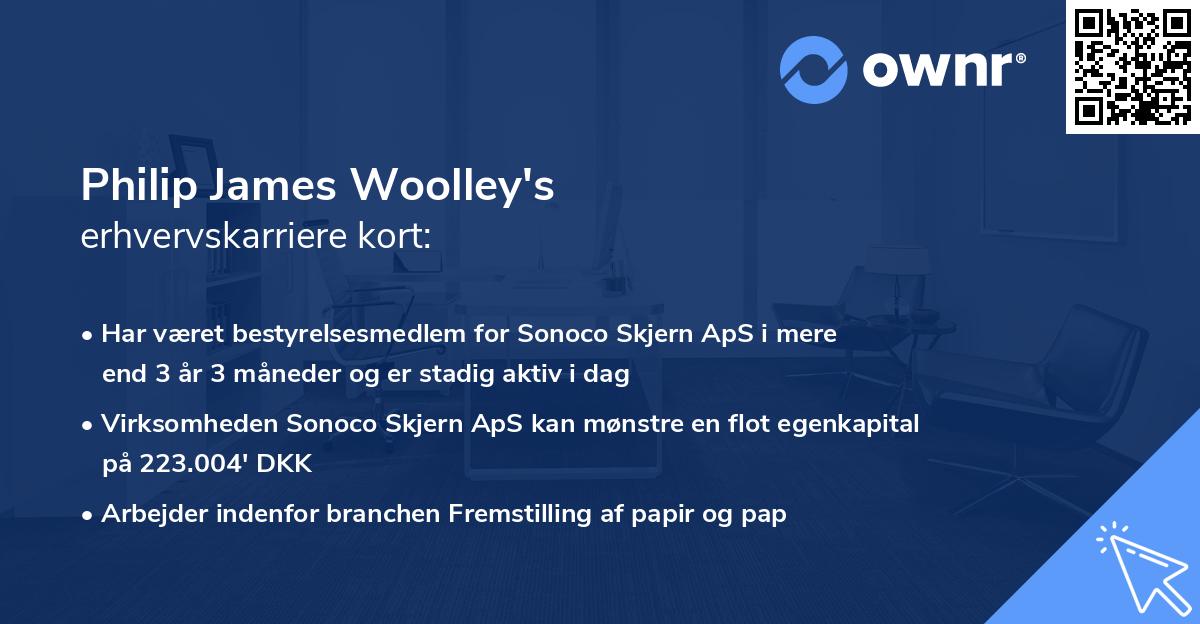 Philip James Woolley's erhvervskarriere kort