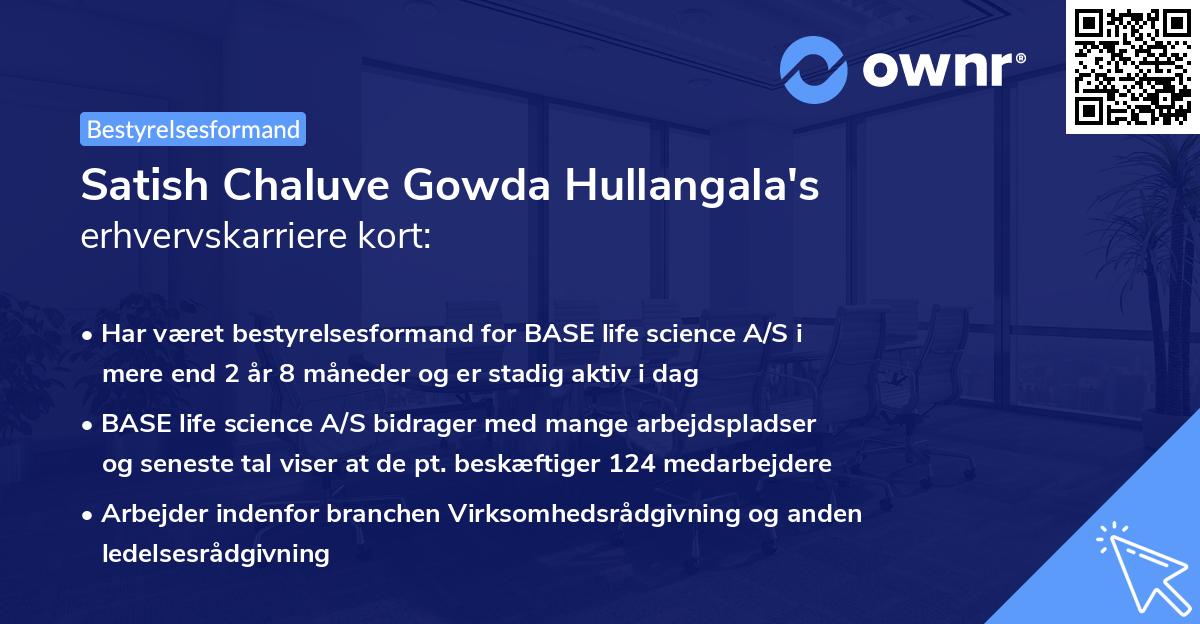 Satish Chaluve Gowda Hullangala's erhvervskarriere kort