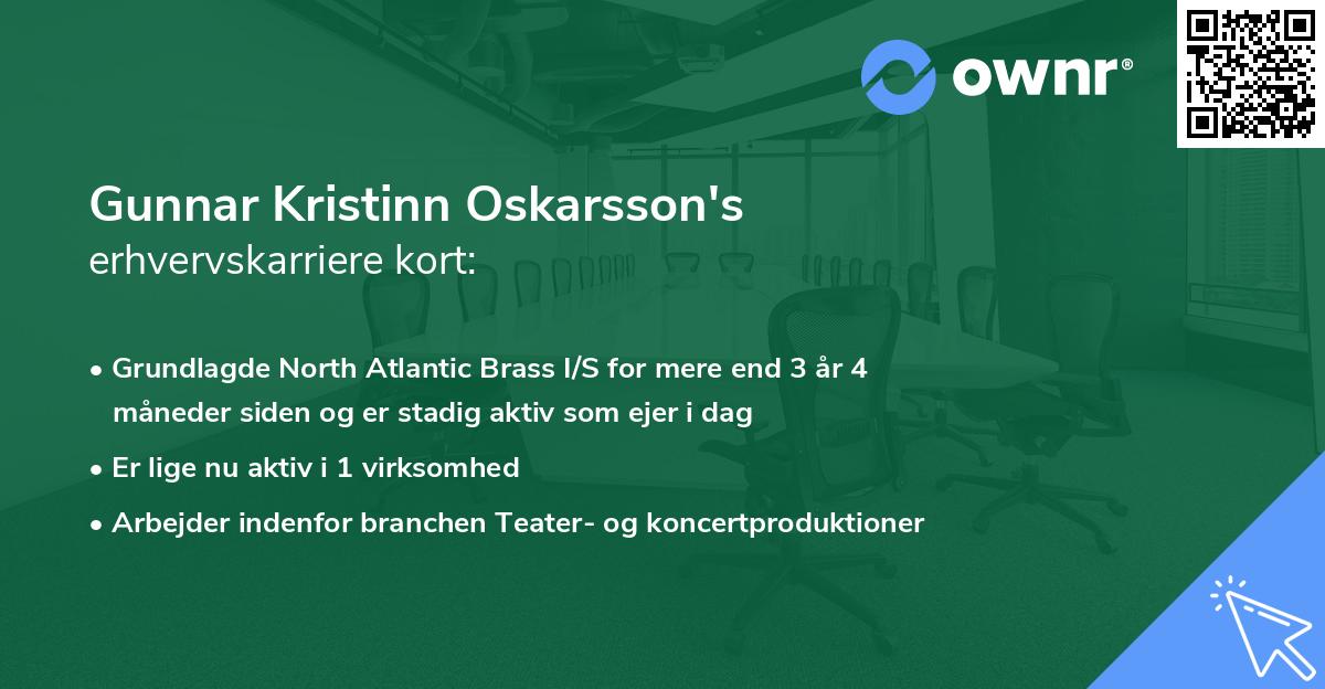 Gunnar Kristinn Oskarsson's erhvervskarriere kort