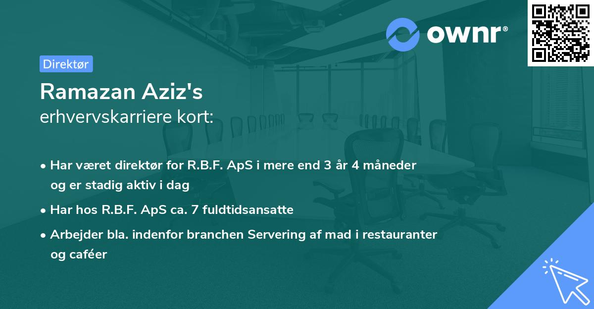 Ramazan Aziz's erhvervskarriere kort
