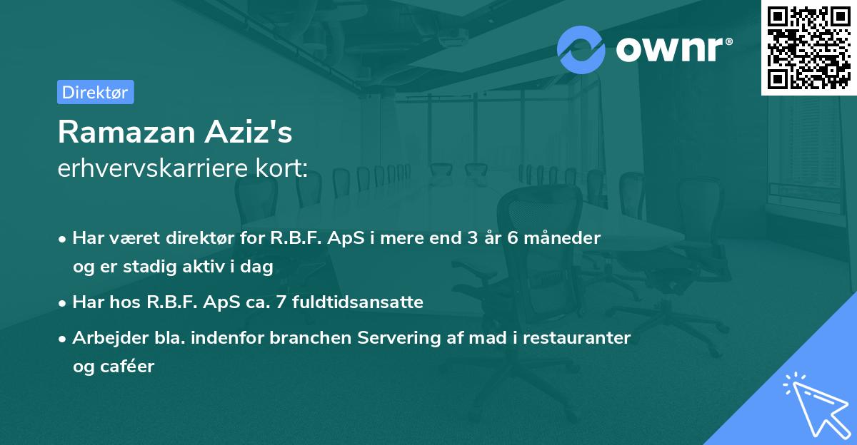 Ramazan Aziz's erhvervskarriere kort