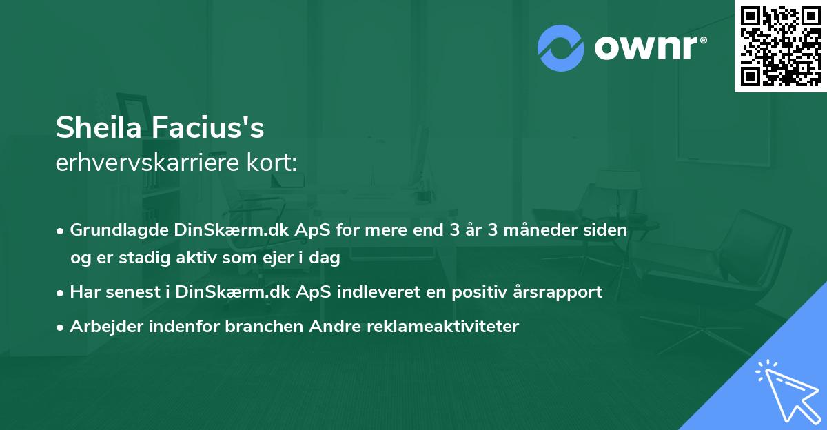 Sheila Facius's erhvervskarriere kort