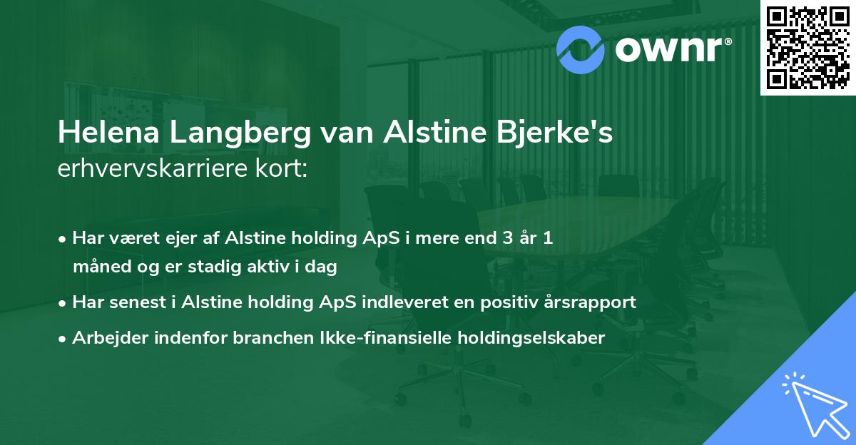 Helena Langberg van Alstine Bjerke's erhvervskarriere kort