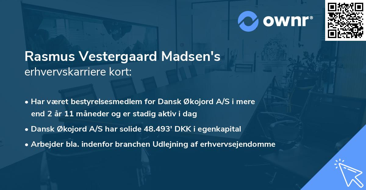 Rasmus Vestergaard Madsen's erhvervskarriere kort
