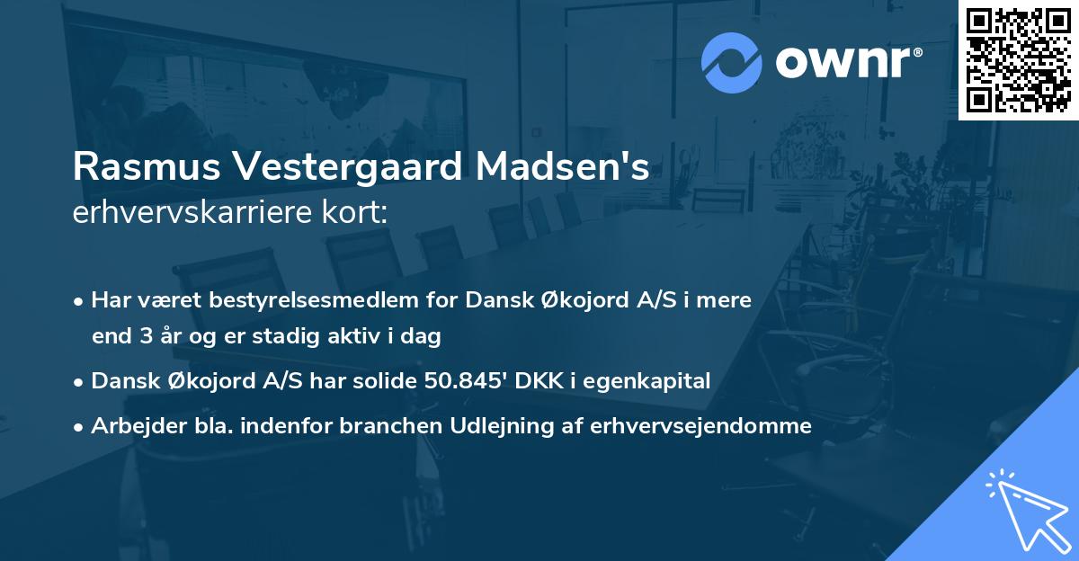 Rasmus Vestergaard Madsen's erhvervskarriere kort