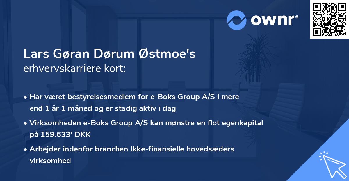 Lars Gøran Dørum Østmoe's erhvervskarriere kort
