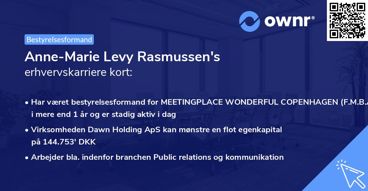 Anne-Marie Levy Rasmussen's erhvervskarriere kort