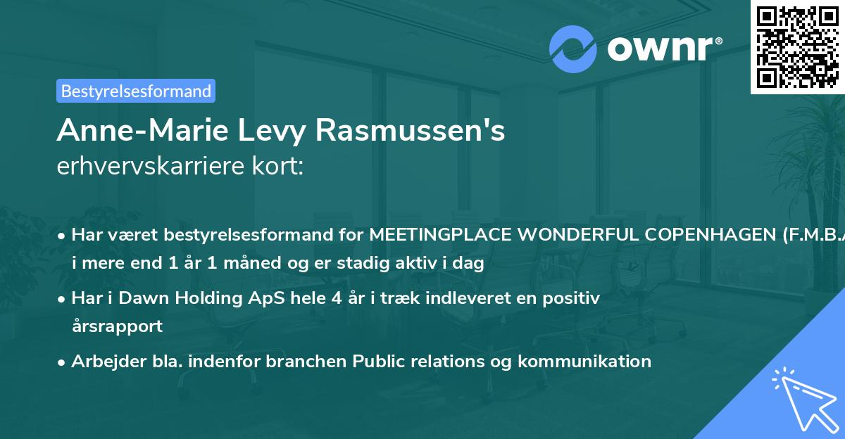 Anne-Marie Levy Rasmussen's erhvervskarriere kort