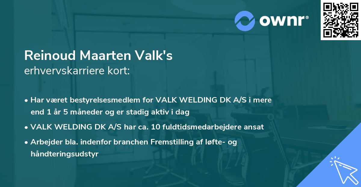 Reinoud Maarten Valk's erhvervskarriere kort