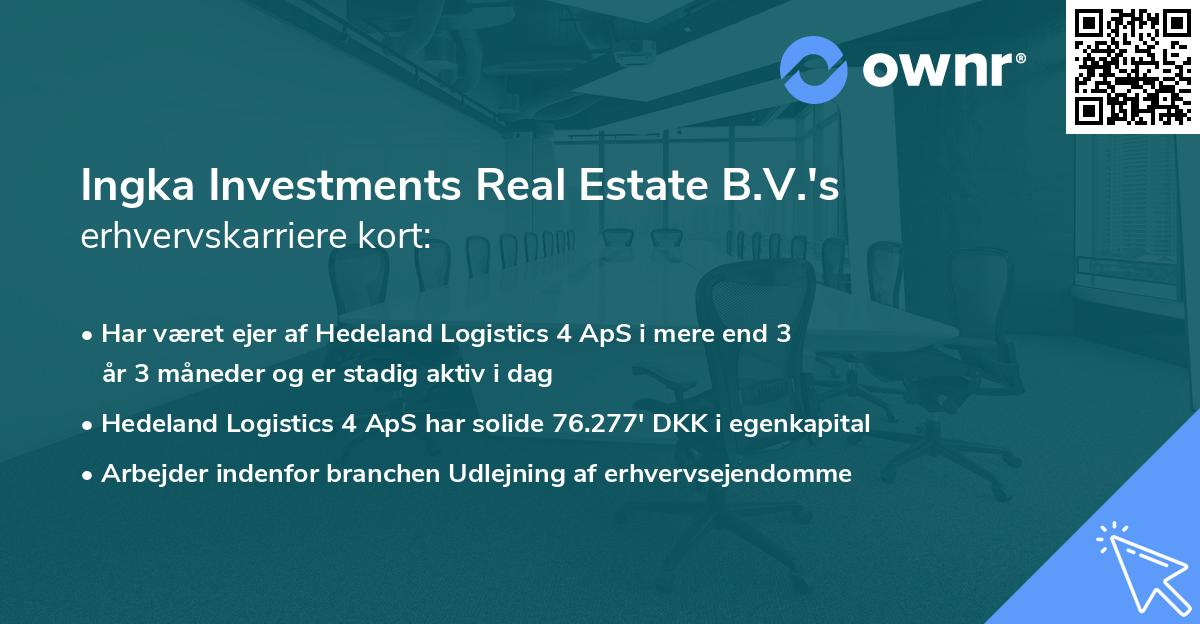 Ingka Investments Real Estate B.V.'s erhvervskarriere kort