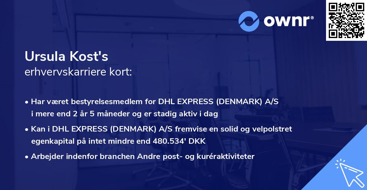 Ursula Kost's erhvervskarriere kort