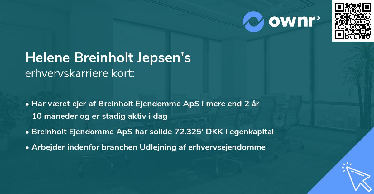 Helene Breinholt Jepsen's erhvervskarriere kort