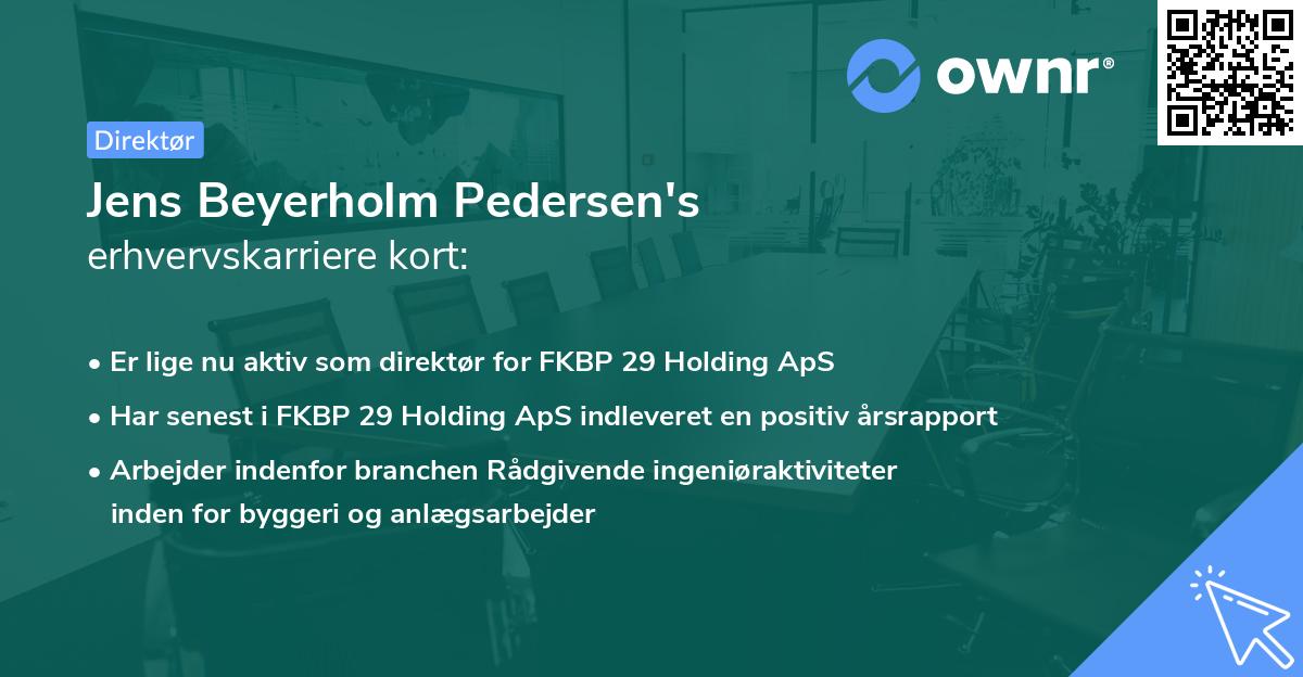 Jens Beyerholm Pedersen's erhvervskarriere kort