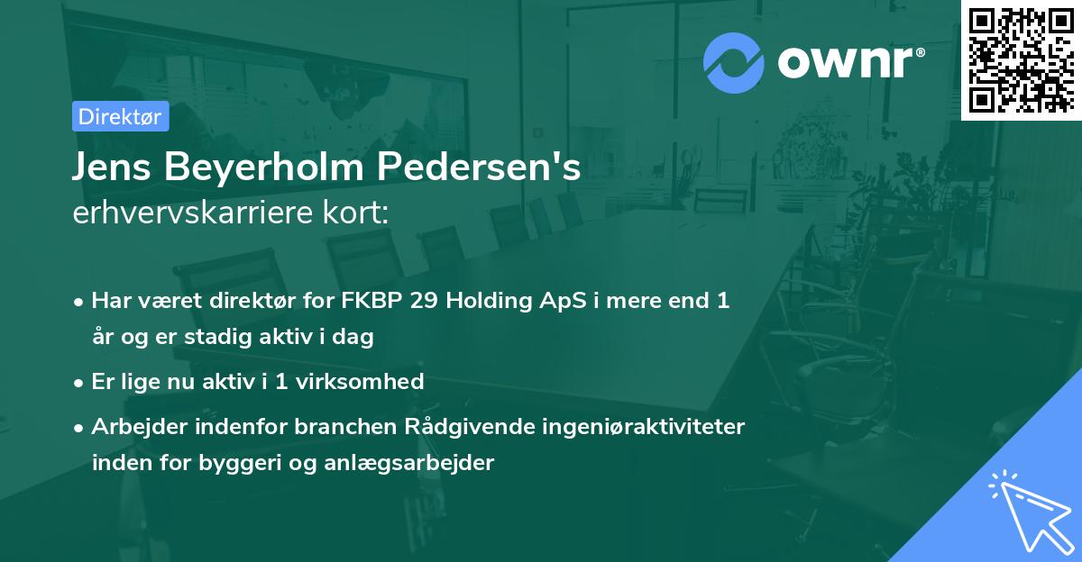 Jens Beyerholm Pedersen's erhvervskarriere kort