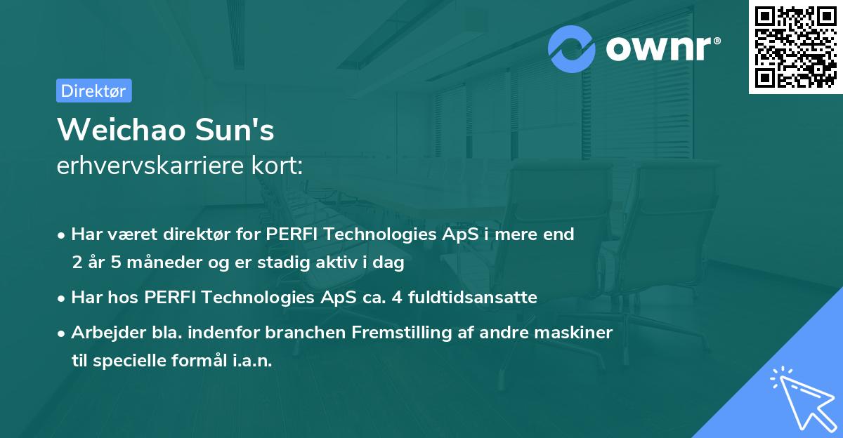 Weichao Sun's erhvervskarriere kort