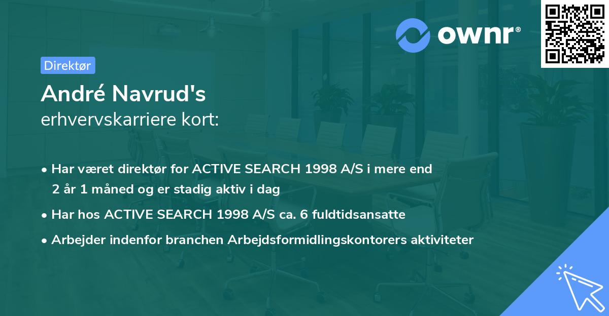 André Navrud's erhvervskarriere kort