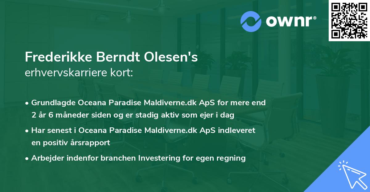Frederikke Berndt Olesen's erhvervskarriere kort