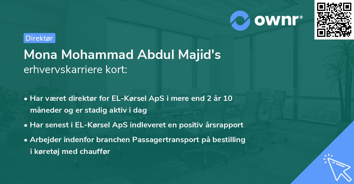 Mona Mohammad Abdul Majid's erhvervskarriere kort