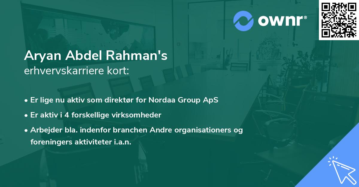 Aryan Abdel Rahman's erhvervskarriere kort