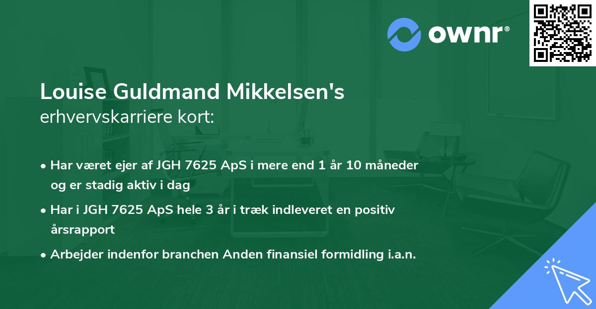 Louise Guldmand Mikkelsen's erhvervskarriere kort