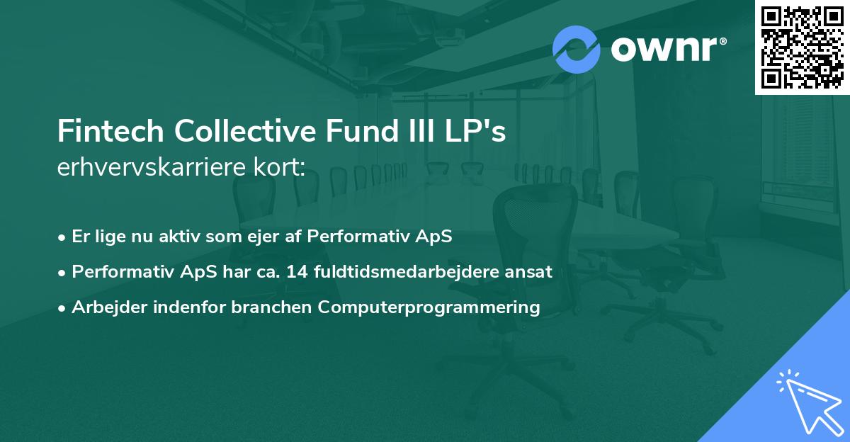 Fintech Collective Fund III LP's erhvervskarriere kort