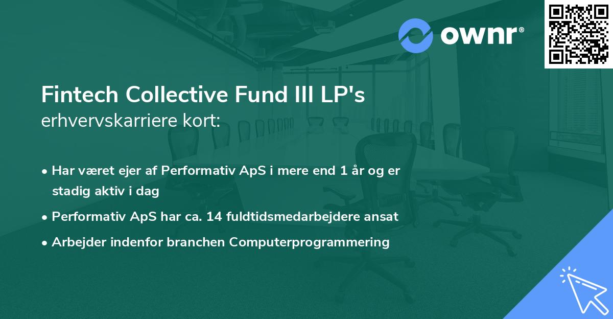 Fintech Collective Fund III LP's erhvervskarriere kort