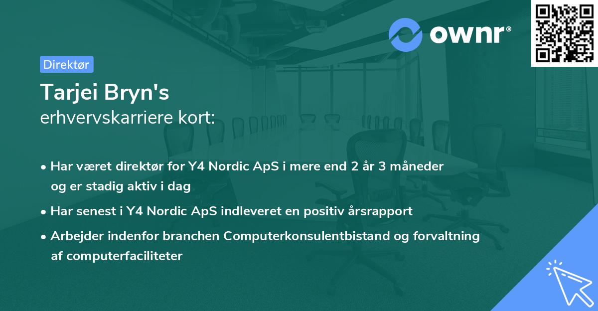 Tarjei Bryn's erhvervskarriere kort