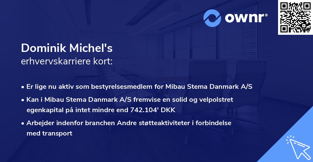 Dominik Michel's erhvervskarriere kort