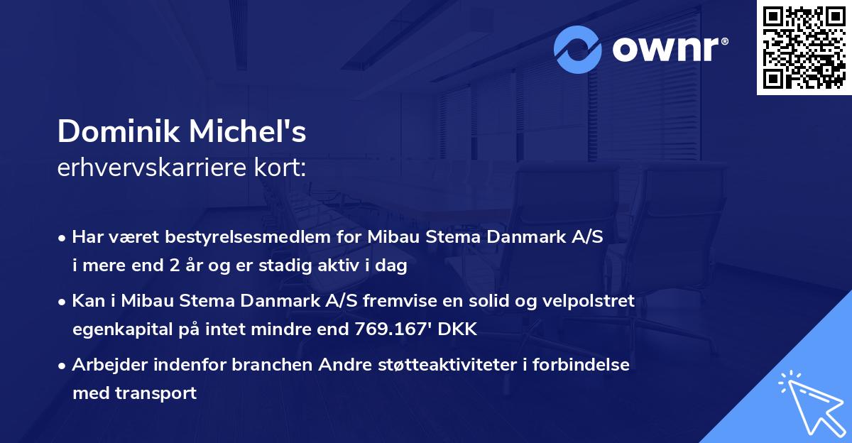 Dominik Michel's erhvervskarriere kort
