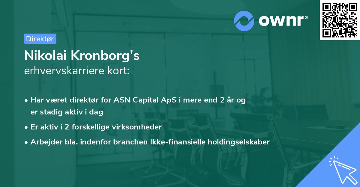 Nikolai Kronborg's erhvervskarriere kort