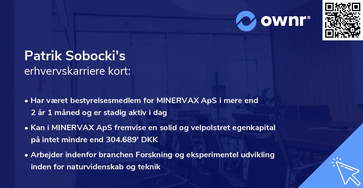 Patrik Sobocki's erhvervskarriere kort