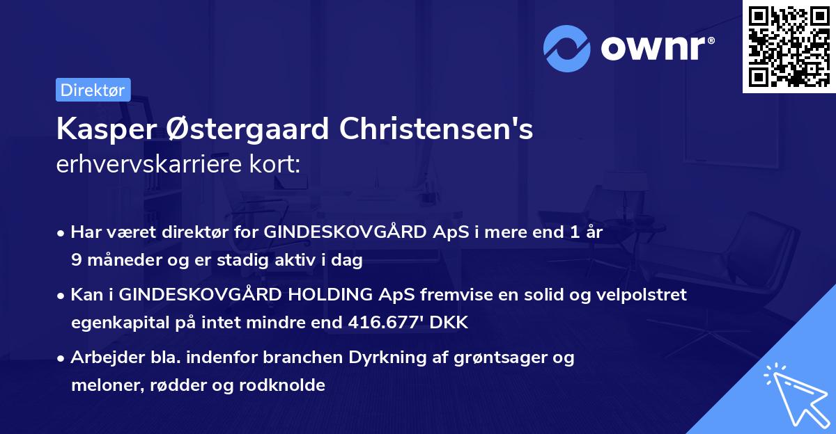 Kasper Østergaard Christensen's erhvervskarriere kort