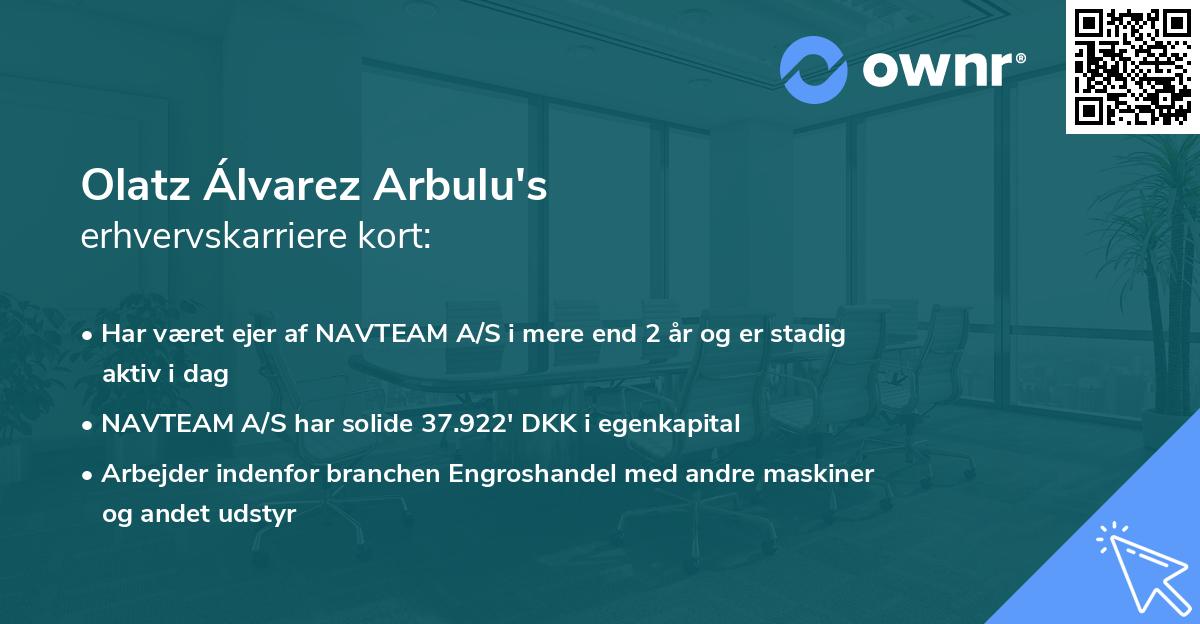 Olatz Álvarez Arbulu's erhvervskarriere kort